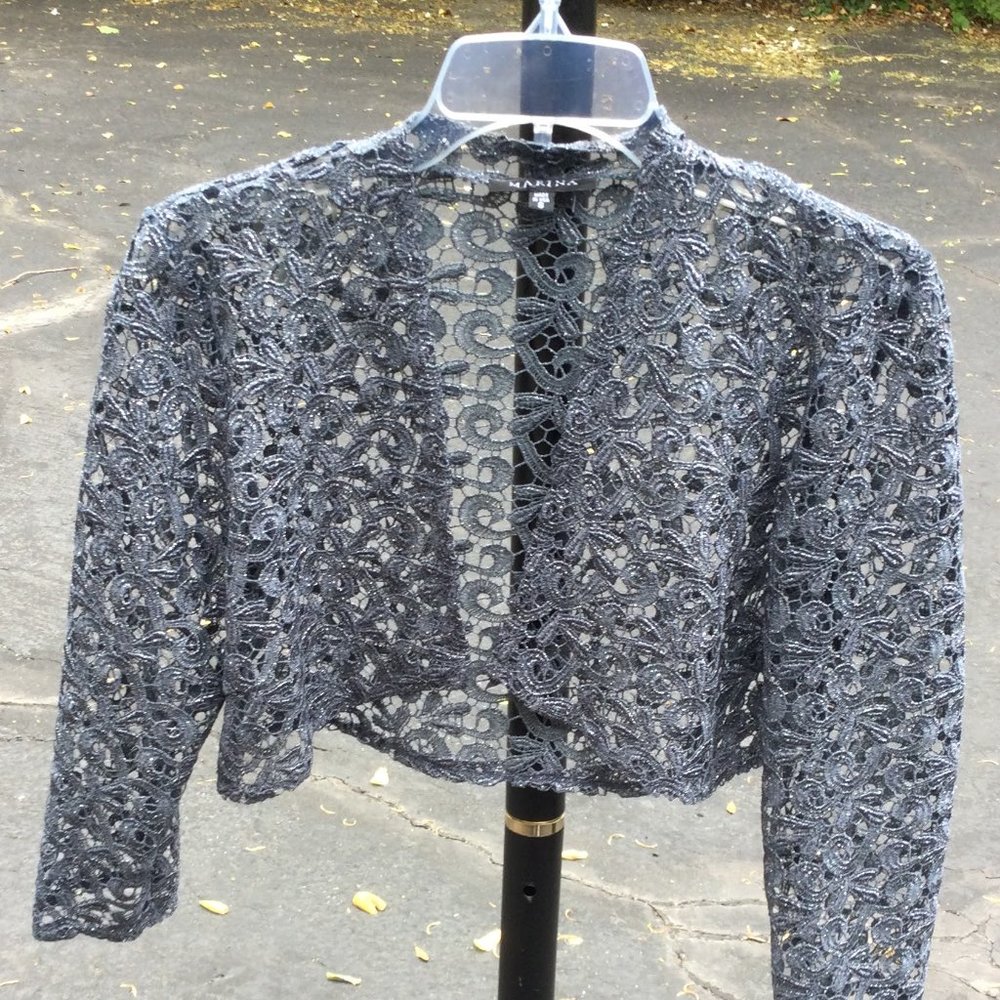Marina Metallic Long Sleeve Cover Top